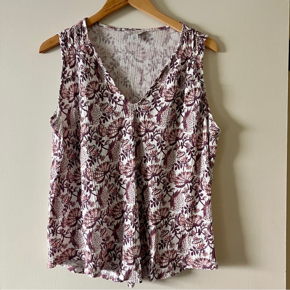 Lucky Brand paisley pattern women’s L sleeveless top - Picture 1 of 4